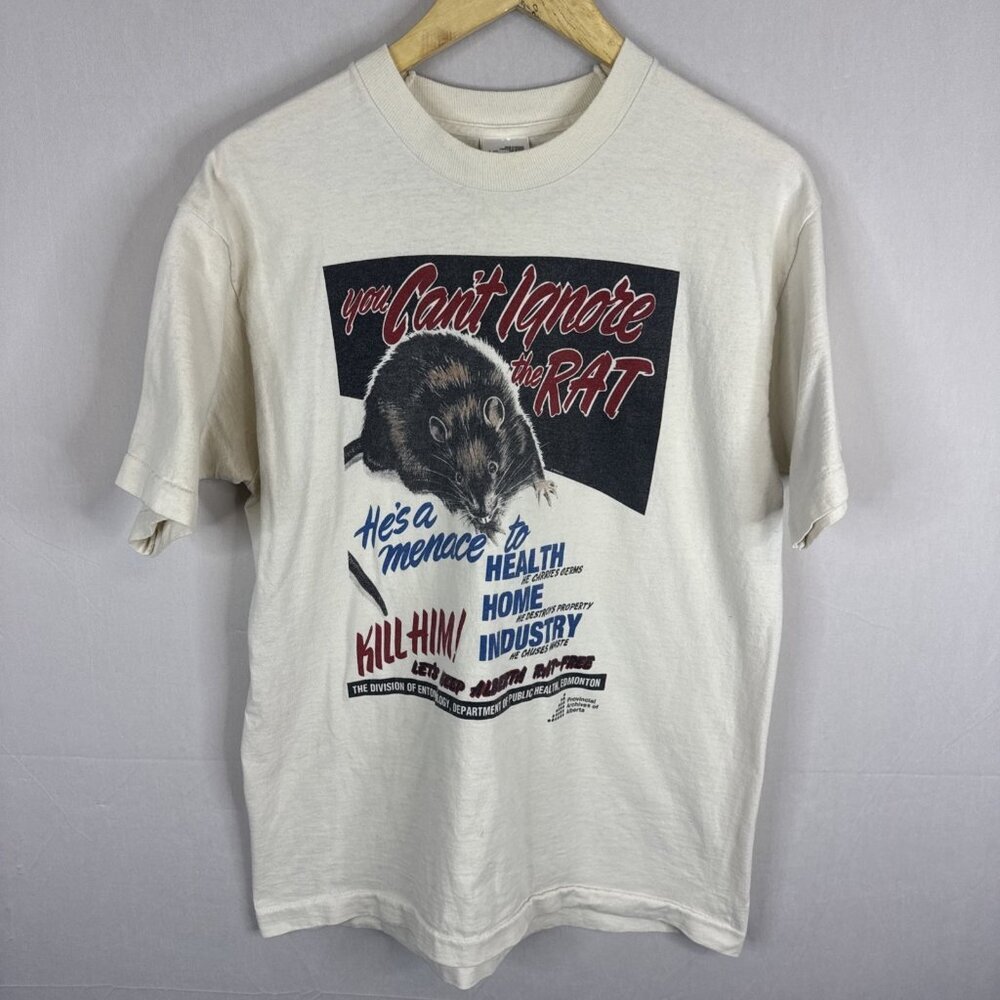 Vintage You Cant Ignore The Rat Public Health Graphic T Shirt 90s Single Stitch
